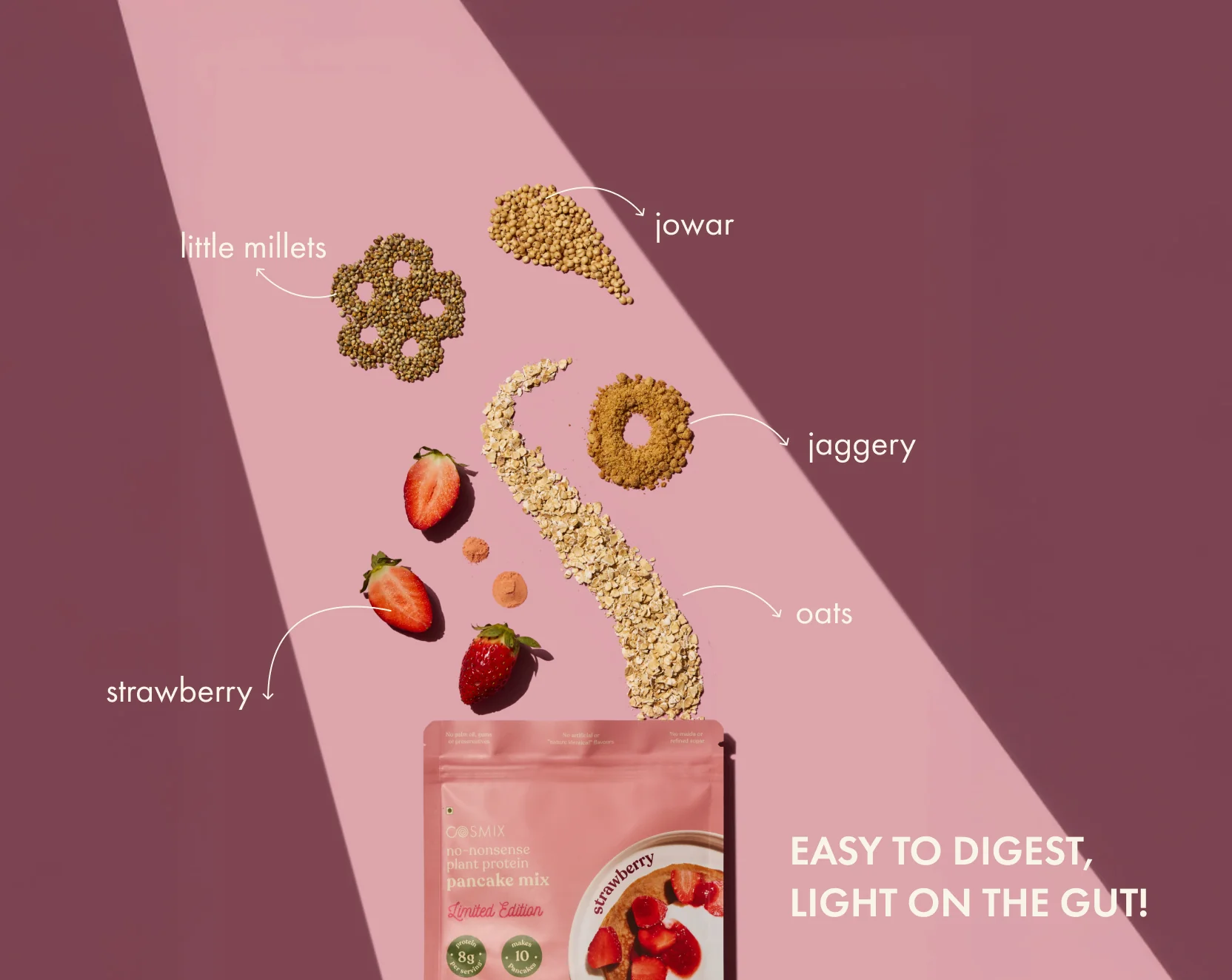 No-Nonsense Plant Protein Pancakes - Strawberry - Image 3